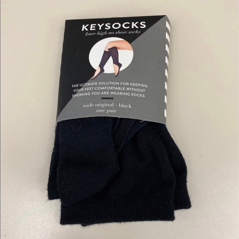 Black Keysocks Wide Calf